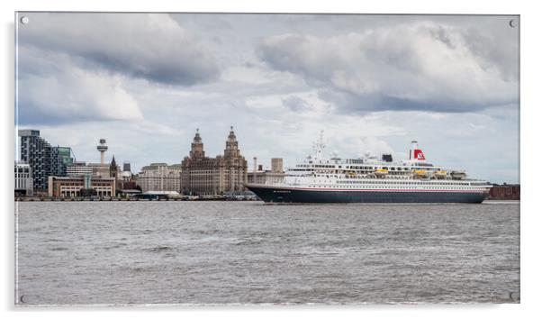 MV Boudicca departing Liverpool Acrylic by Jason Wells
