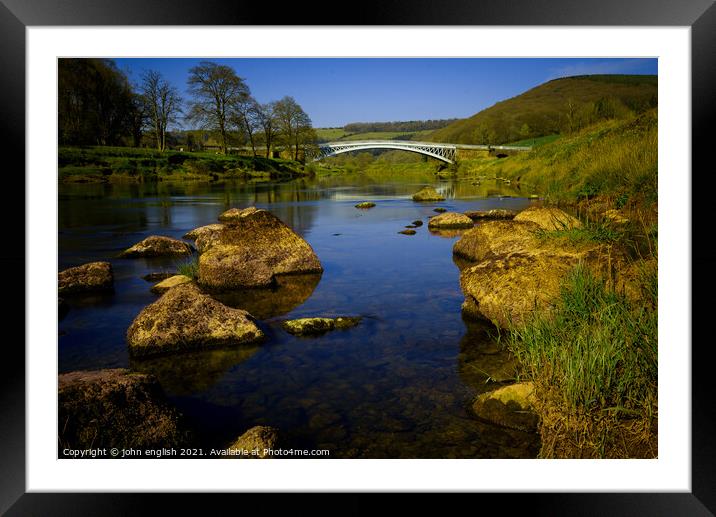The Wye Valley at Bigsweir Bridge Framed Mounted Print by john english