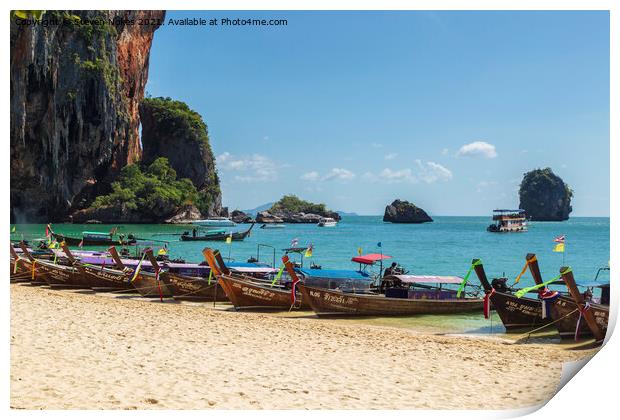 Idyllic Longboat Scene in Krabi Print by Steven Nokes