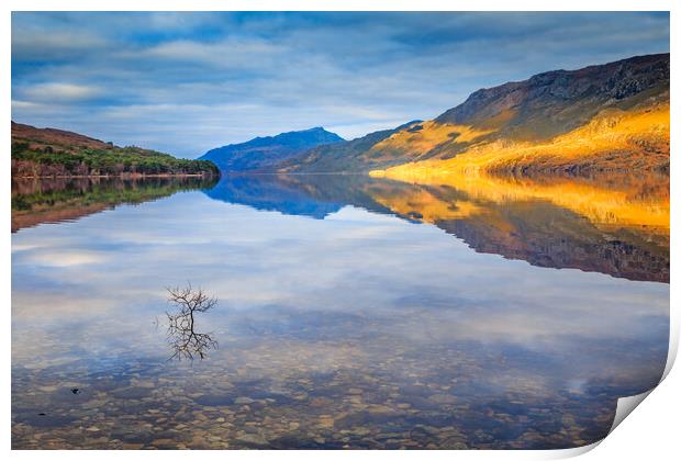Loch Maree reflections Print by John Frid