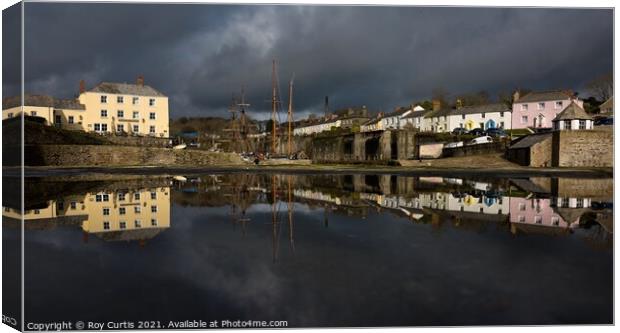 Charlestown Stormy Day Reflection. Canvas Print by Roy Curtis