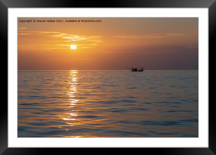 Sunset over Krabi, Thailand Framed Mounted Print by Steven Nokes