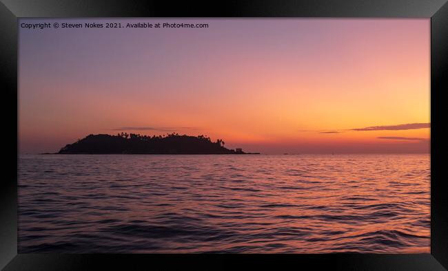 Serene Sunset in Krabi Framed Print by Steven Nokes