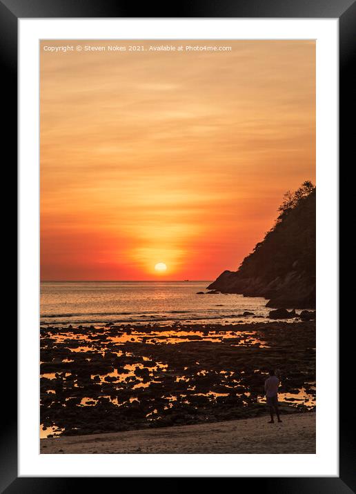 Serene Sunset in Tropical Paradise Framed Mounted Print by Steven Nokes