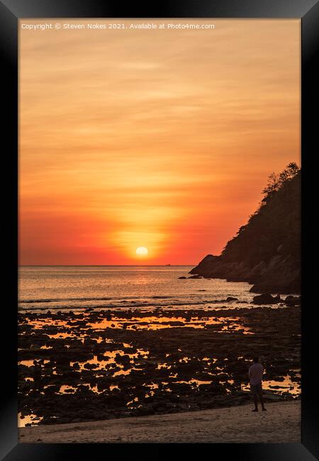 Serene Sunset in Tropical Paradise Framed Print by Steven Nokes