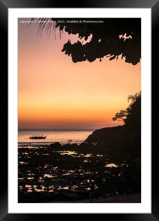 Serene Sunset in Phuket Framed Mounted Print by Steven Nokes