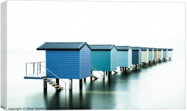 Beach Huts Canvas Print by Oliver Gooden