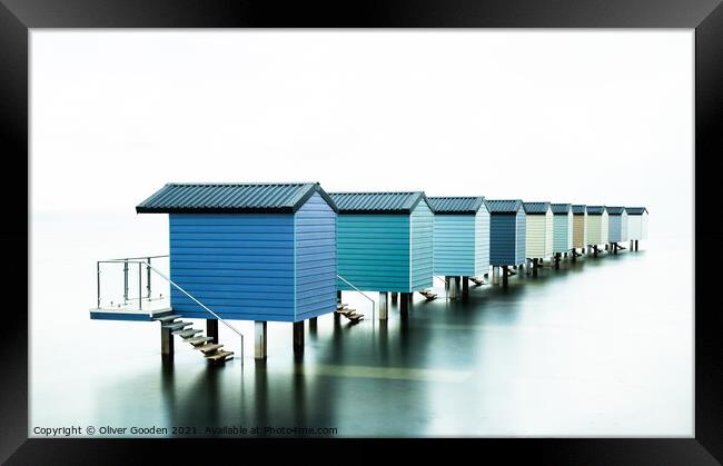 Beach Huts Framed Print by Oliver Gooden