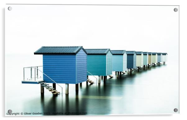 Beach Huts Acrylic by Oliver Gooden