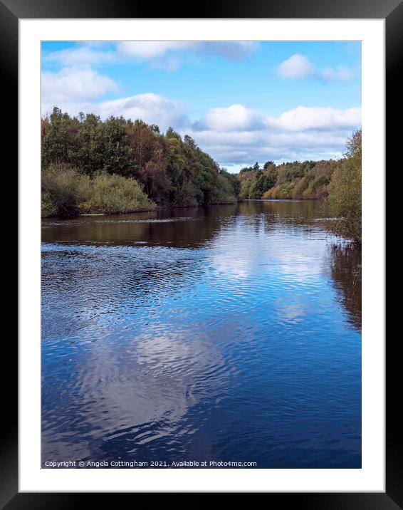 River Aire near Fairburn, West Yorkshire, England Framed Mounted Print by Angela Cottingham