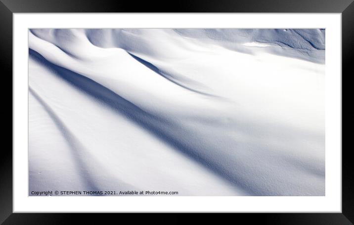 Snowdrift Abstract  Framed Mounted Print by STEPHEN THOMAS