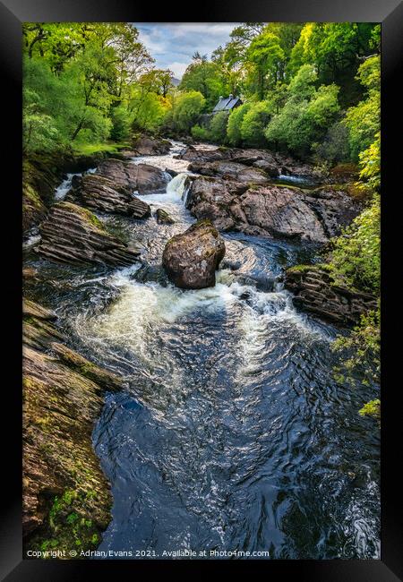 River Llugwy Snowdonia Wales Framed Print by Adrian Evans