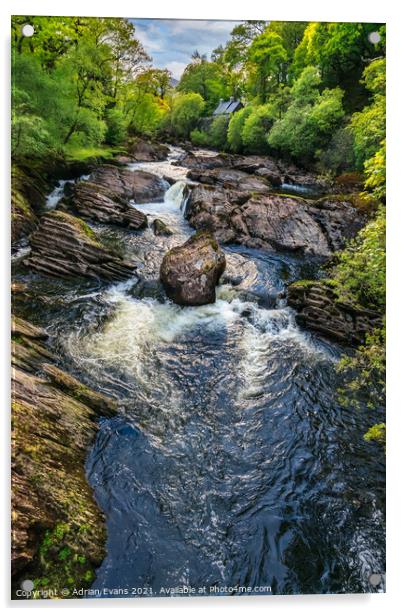 River Llugwy Snowdonia Wales Acrylic by Adrian Evans