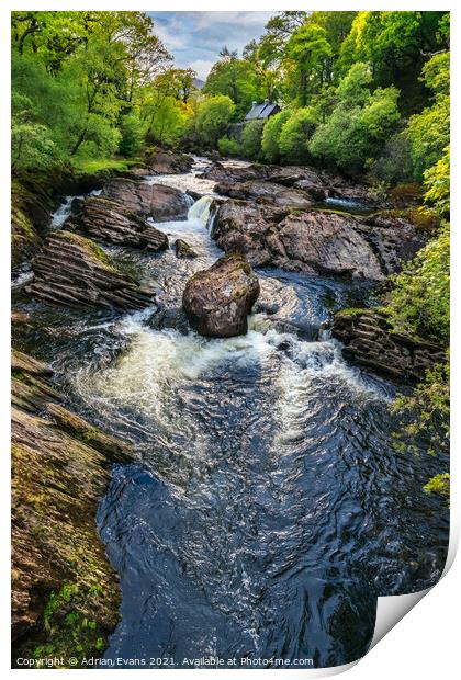 River Llugwy Snowdonia Wales Print by Adrian Evans