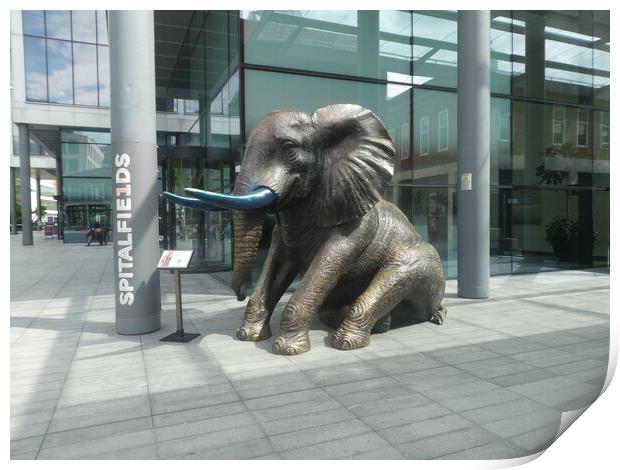 A statue of an elephant Print by Simon Hill