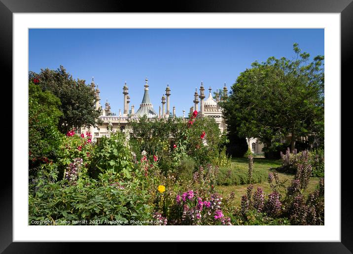 Brighton Royal Pavilion and Gardens Framed Mounted Print by John Barratt