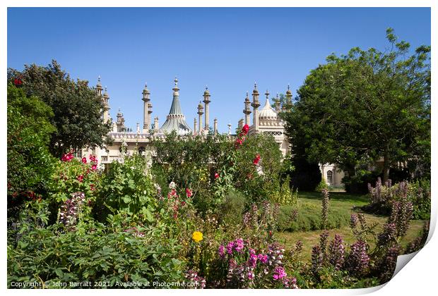 Brighton Royal Pavilion and Gardens Print by John Barratt
