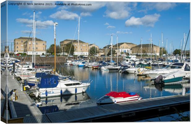 Penarth Marina Old Harbour south Wales Canvas Print by Nick Jenkins