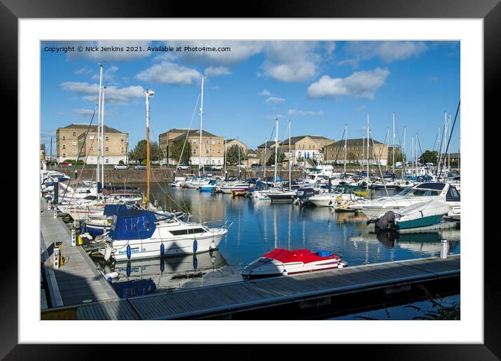 Penarth Marina Old Harbour south Wales Framed Mounted Print by Nick Jenkins