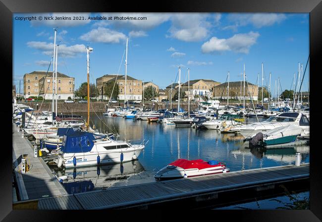 Penarth Marina Old Harbour south Wales Framed Print by Nick Jenkins