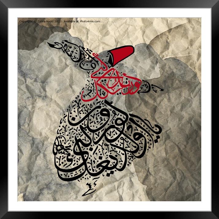 Rumi Framed Mounted Print by Zahra Majid