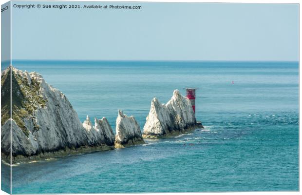 The needles, Isle of Wight Canvas Print by Sue Knight