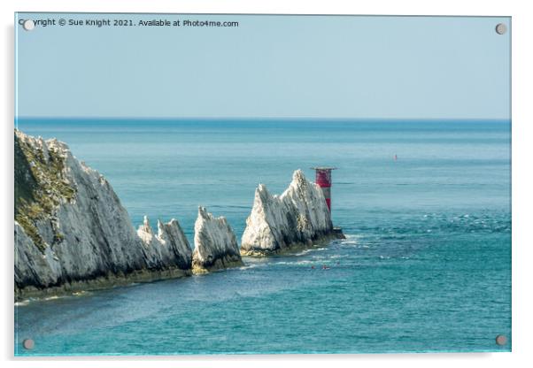 The needles, Isle of Wight Acrylic by Sue Knight