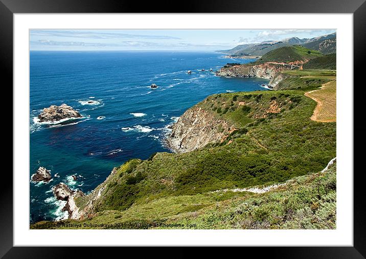California coast at Big Sur Framed Mounted Print by Nataliya Dubrovskaya