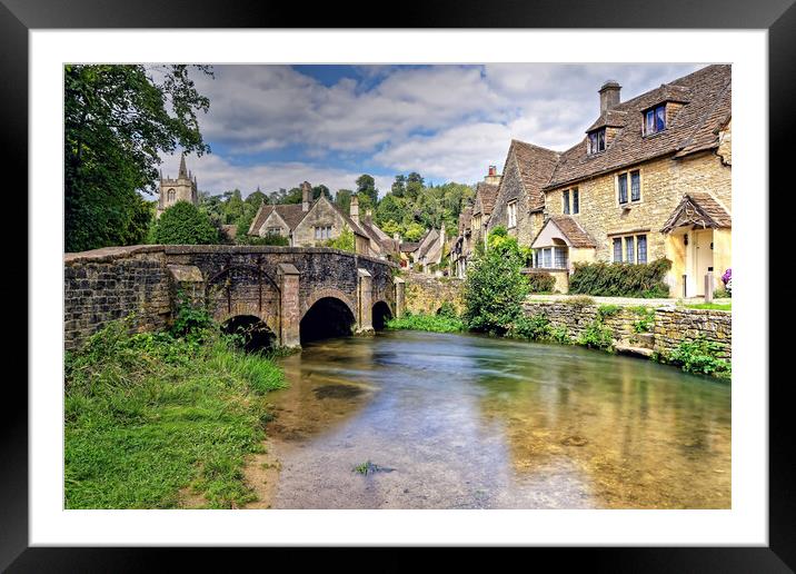 Castle Combe Cotswolds Wiltshire Framed Mounted Print by austin APPLEBY