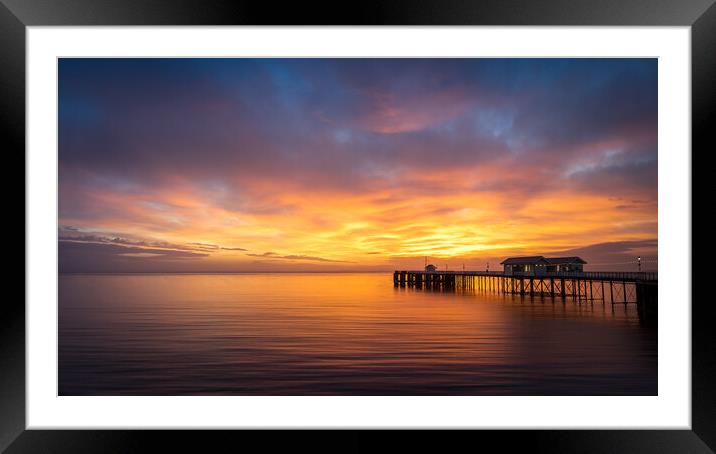 Penarth Pier Sunrise Framed Mounted Print by Alan Le Bon