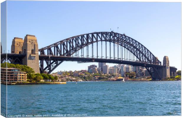 Sydney harbour bridge on a sunny day Canvas Print by Kevin Hellon