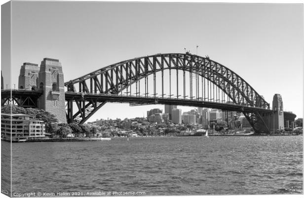 Sydney harbour bridge on a sunny day Canvas Print by Kevin Hellon