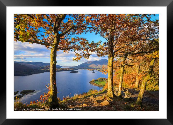 View from Surprise View across Derwent Water Lake  Framed Mounted Print by Chris Warren