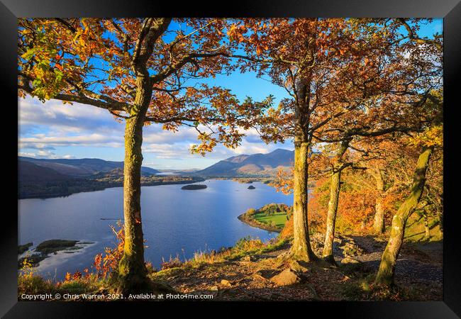 View from Surprise View across Derwent Water Lake  Framed Print by Chris Warren