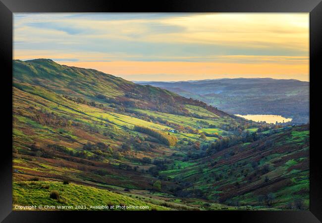 View over Windermere Lake District Cumbria Framed Print by Chris Warren