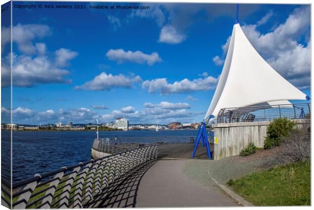 Cardiff Bay Barrage and Sails September Canvas Print by Nick Jenkins
