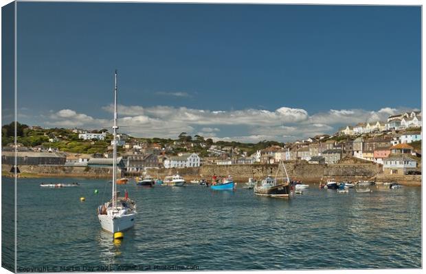 Serene Moorings in Mevagissey Canvas Print by Martin Day