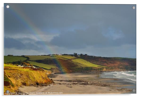 Carne Beach Rainbow Acrylic by Roy Curtis