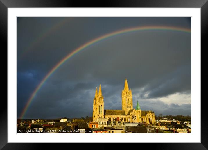 Truro Cathedral Rainbow 1 Framed Mounted Print by Roy Curtis