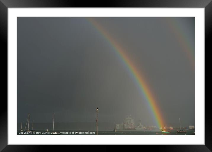 A Rainbow over Falmouth Harbour Framed Mounted Print by Roy Curtis