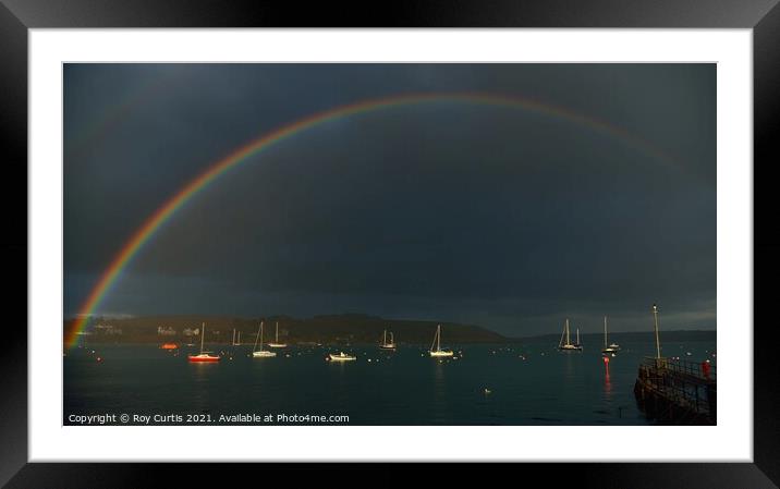Rainbow over Falmouth Harbour 2 Framed Mounted Print by Roy Curtis