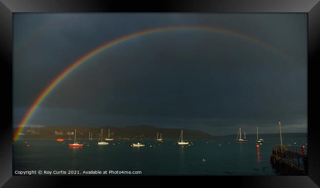 Rainbow over Falmouth Harbour 2 Framed Print by Roy Curtis