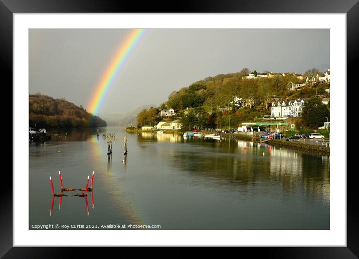 Looe River Rainbow 2 Framed Mounted Print by Roy Curtis
