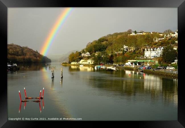 Looe River Rainbow 2 Framed Print by Roy Curtis