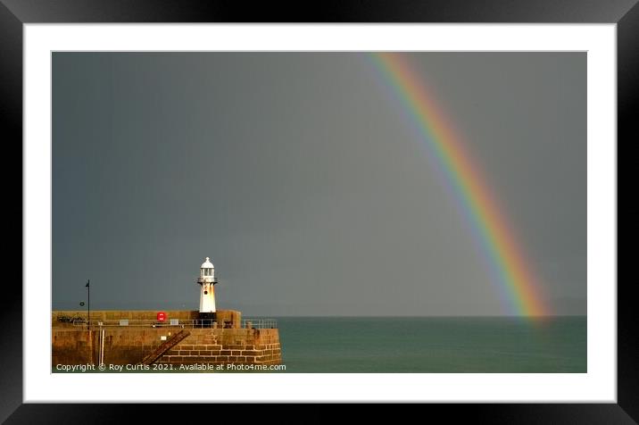St. Ives Rainbow 2 Framed Mounted Print by Roy Curtis