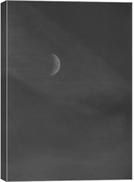 Emerging Moon - Mono Canvas Print by Glen Allen