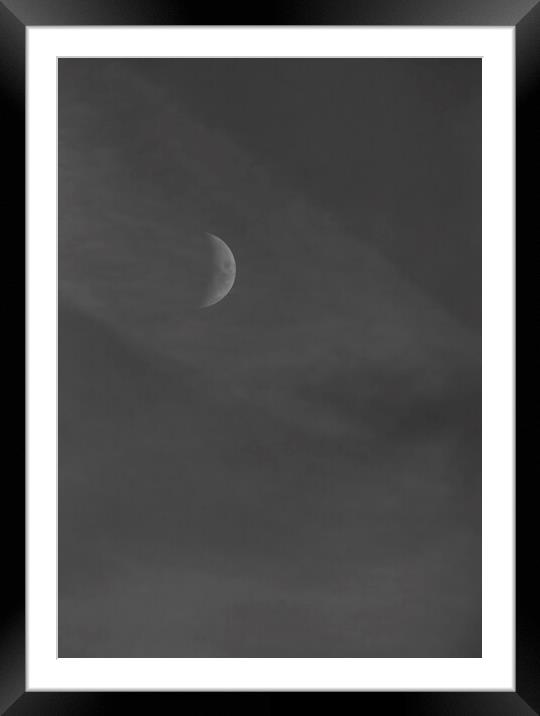 Emerging Moon - Mono Framed Mounted Print by Glen Allen