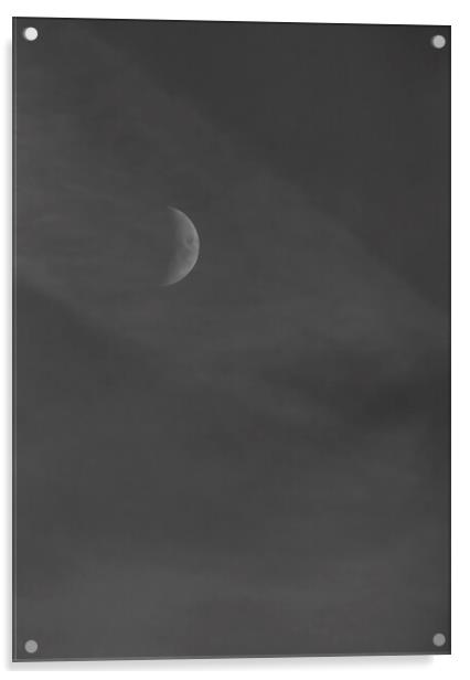 Emerging Moon - Mono Acrylic by Glen Allen