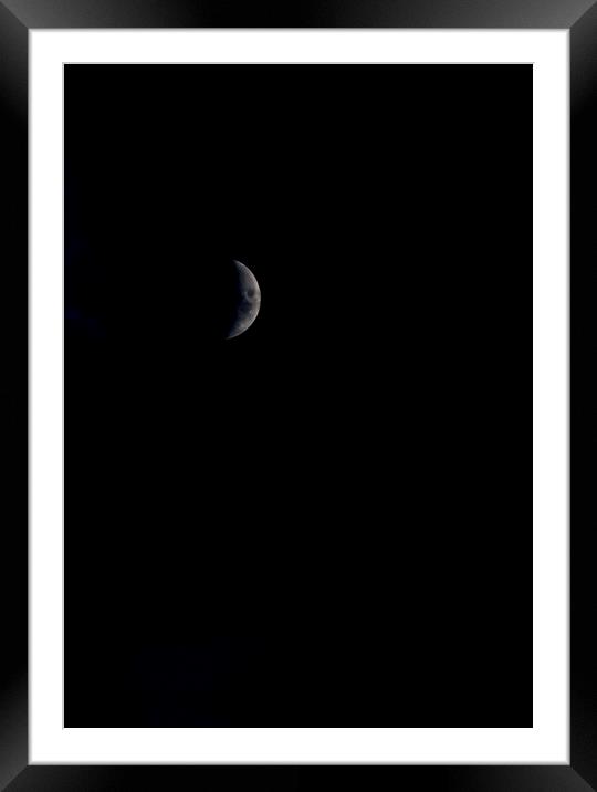 Emerging Moon - Night time Framed Mounted Print by Glen Allen