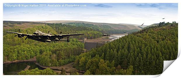 Flight of the Lancasters Print by Nigel Hatton